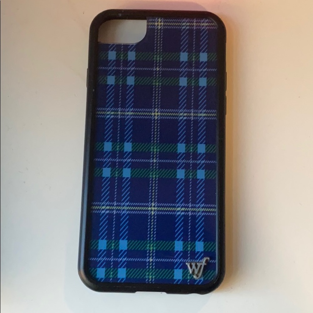Blue plaid wildflower case